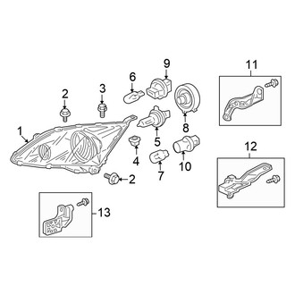 Honda OE - Front Lamps - Headlamp Components