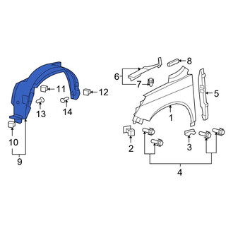 Honda OE - Front Left Fender Splash Shield