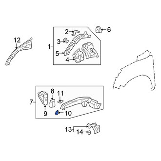 Honda OE - Front Left Bumper Impact Bar Bracket
