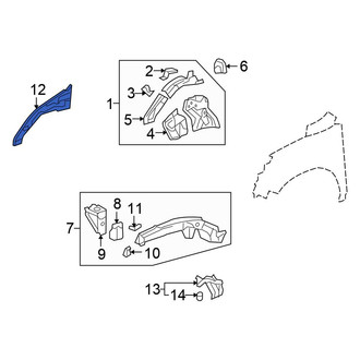 Honda OE - Front Left Upper Fender Rail