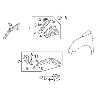 Honda OE - Left Fender Apron Bracket