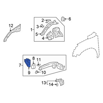 Honda OE - Front Left Frame Side Member Reinforcement
