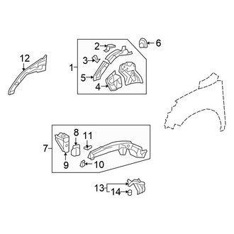 Honda OE - Fender - Structural Components & Rails