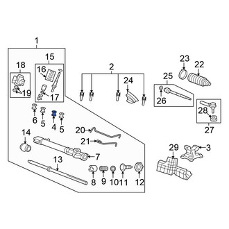 Honda OE - Front Left Rack and Pinion Mount Bushing