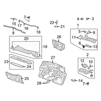Honda OE - Cowl Grille Panel Clip