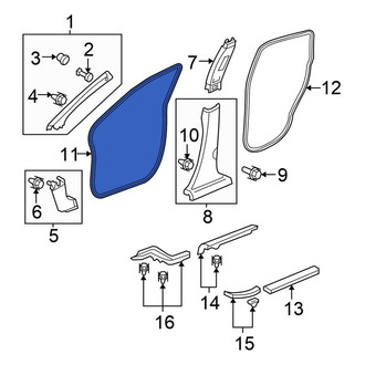 Honda OE - Front Left Inner Door Seal