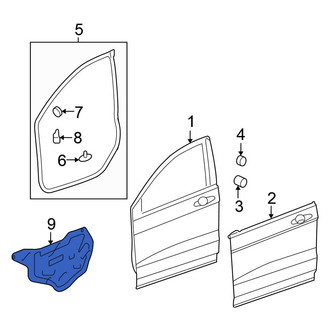 Honda OE - Front Left Door Water Deflector