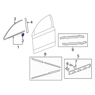 Honda OE - Rear Outer Door Window Belt Weatherstrip Clip