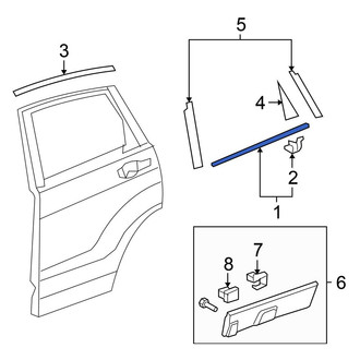 Honda OE - Front Left Door Belt Molding