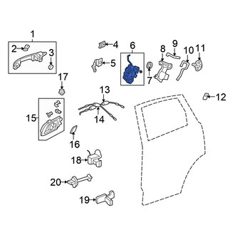 Honda OE - Rear Left Door Latch Assembly