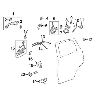 Honda OE - Rear Door - Lock & Hardware