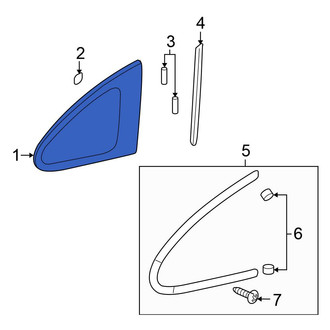 Honda OE - Rear Left Quarter Glass