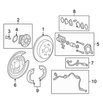 Honda OE - Rear Suspension - Brake Components (EX / EX-L / LX / SE FWD)