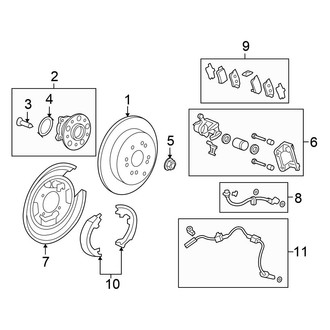 Honda OE - Rear Suspension - Brake Components (EX / EX-L / LX / SE 4WD)