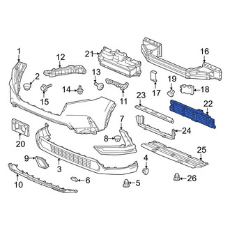 Honda OE - Front Lower Radiator Shutter Assembly