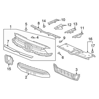 Honda OE - Front Bumper & Grille - Grille & Components (e FCEV)