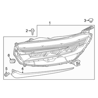 Honda OE - Front Lamps - Headlamp Components