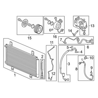 Honda OE - Air Conditioner & Heater - Condenser, Compressor & Lines