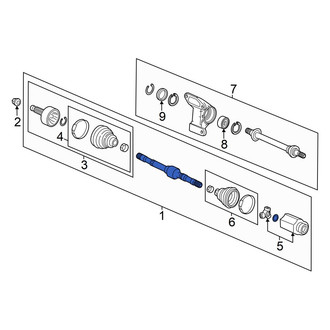 Honda OE - Front Left CV Axle Assembly