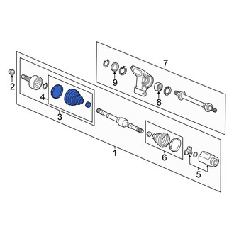 Honda OE - Front Left Outer CV Joint Boot Kit
