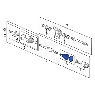 Honda OE - Front Left Inner CV Joint Boot Kit