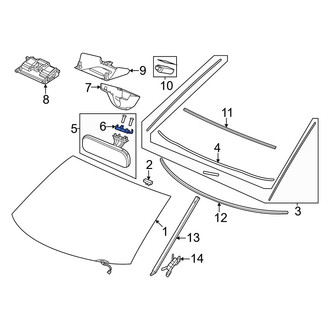 Honda OE - Front Interior Rear View Mirror Mounting Base