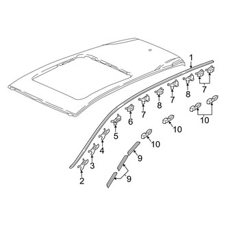 Honda OE - Roof - Exterior Trim (With Sunroof, W/O Roof Rails)