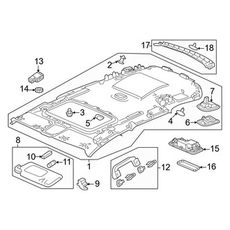 Honda OE - Roof - Interior Trim (With Sunroof)