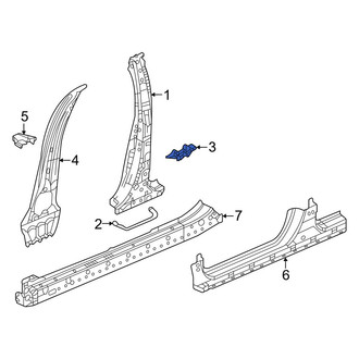 Honda OE - Left Inner Body B-Pillar Baffle Plate