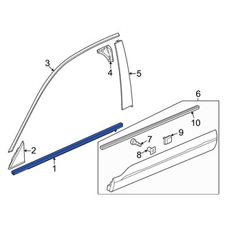 Honda OE - Front Right Door Belt Molding