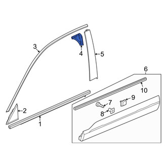 Honda OE - Front Right Door Window Molding
