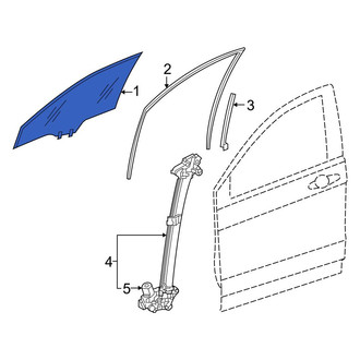 Honda OE - Front Left Door Glass