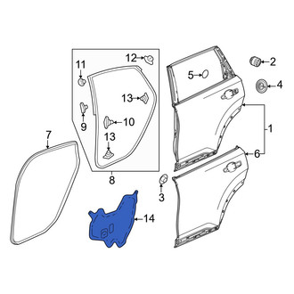 Honda OE - Rear Right Door Water Deflector