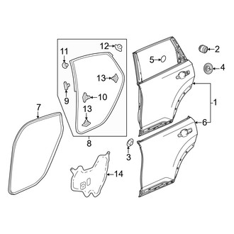 Honda OE - Rear Door - Door & Components