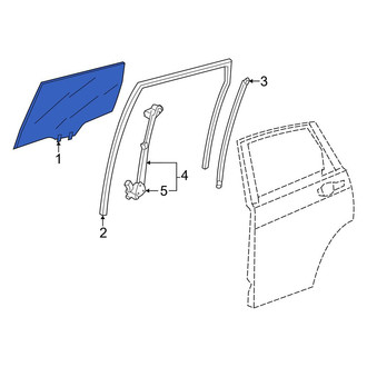 Honda OE - Front Left Door Glass