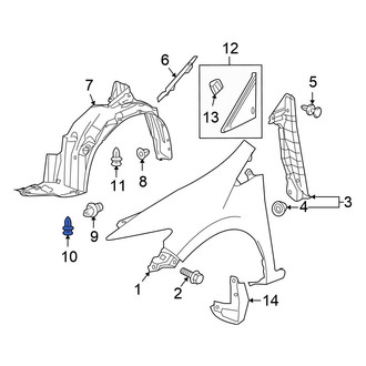 Honda OE - Rear Bumper Cover Spacer Panel Clip
