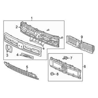 Honda OE - Front Bumper & Grille - Grille & Components (With Surround View), (TrailSport Elite / TrailSport Elite Blackout)