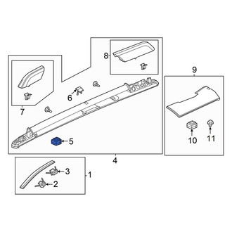 Honda OE - Roof Luggage Carrier Side Rail Clip