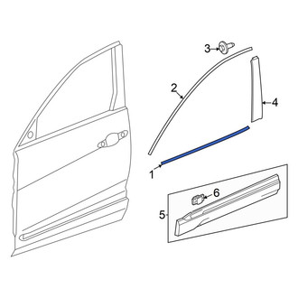 Honda OE - Front Right Door Belt Molding