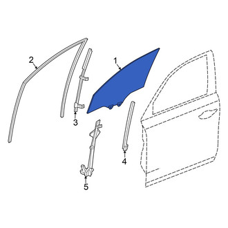 Honda OE - Front Right Door Glass