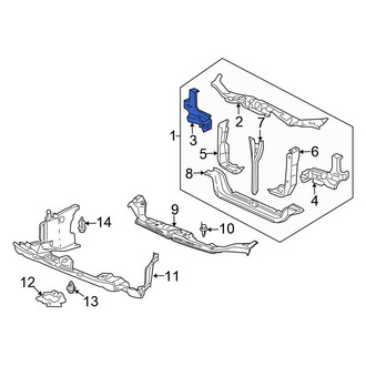 Honda OE - Front Right Radiator Support Side Panel