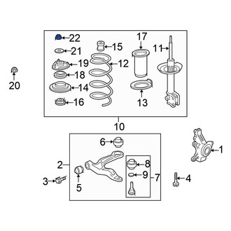 Honda OE - Suspension Strut Mount Nut