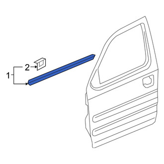 Honda OE - Front Left Outer Door Window Belt Weatherstrip