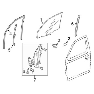 Honda OE - Front Door - Glass & Hardware