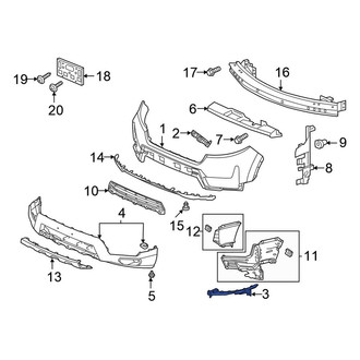 Honda OE - Front Left Bumper Cover Support Rail