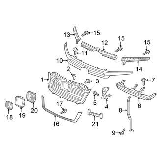 Honda OE - Front Bumper & Grille - Grille & Components