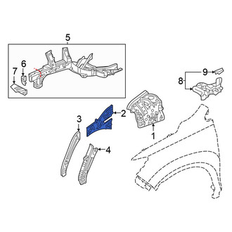 Honda OE - Front Right Fender Rail