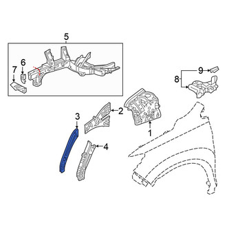 Honda OE - Front Left Outer Fender Filler Panel