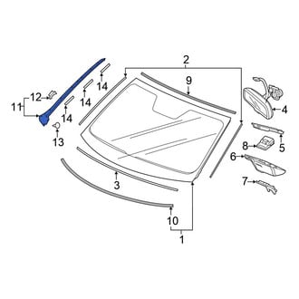 Honda OE - Front Left Windshield Molding