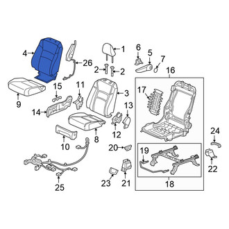 Honda OE - Front Left Seat Back Cushion Cover